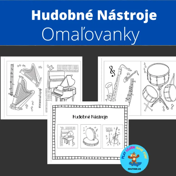 Hudobné Nástroje - omaľovanky