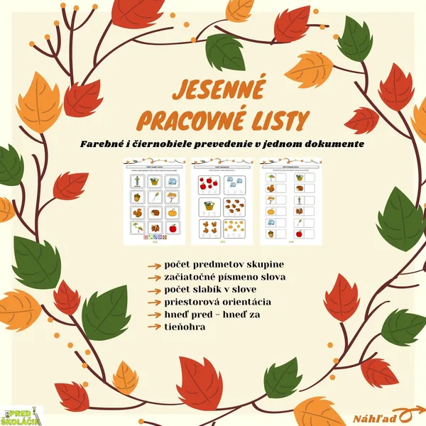 Jesenné pracovné listy