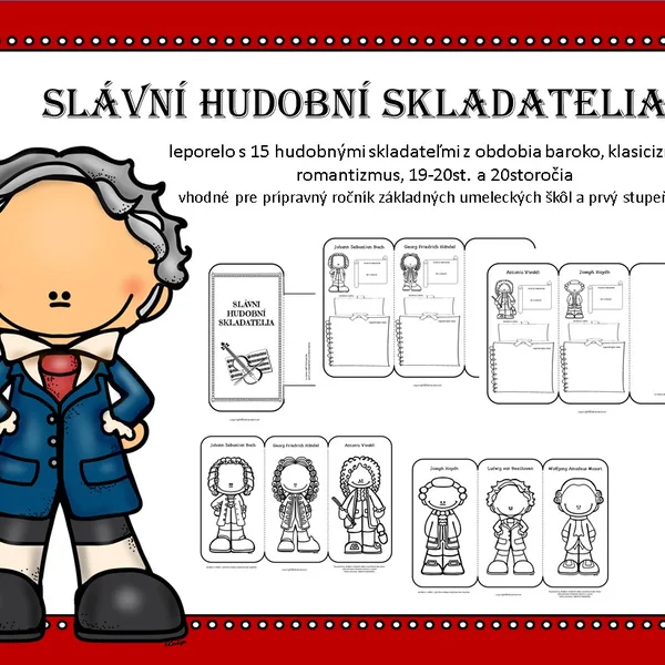 Slávni Hudobní Skladatelia - interaktívne leporelo