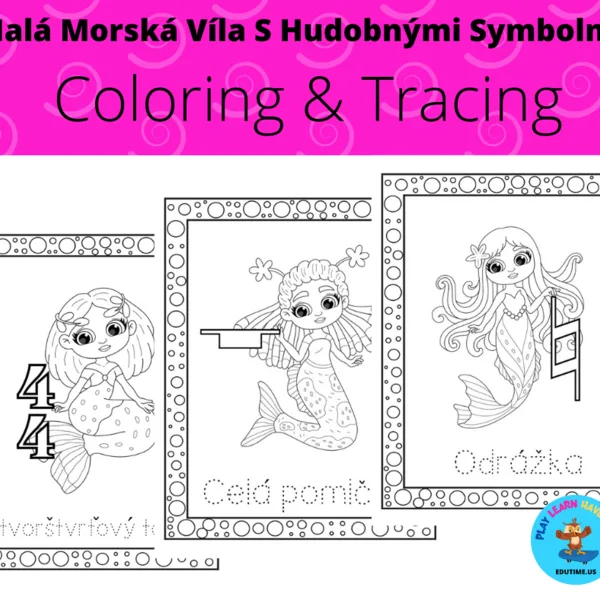 Malá Morská Víla S Hudobnými Symbolmi 
