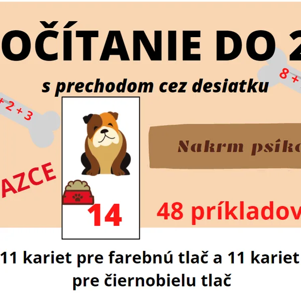 Nakrm psíka - reťazce do 20 s prechodom cez desiatku