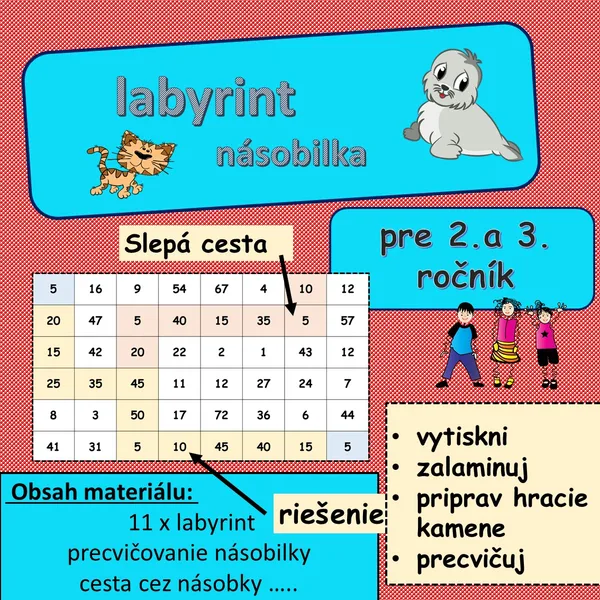 labyrint - násobenie