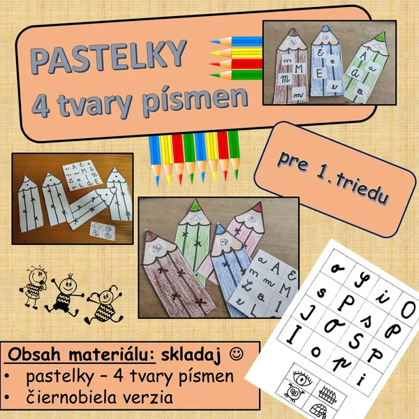 Pastelky - 4 tvary písmen