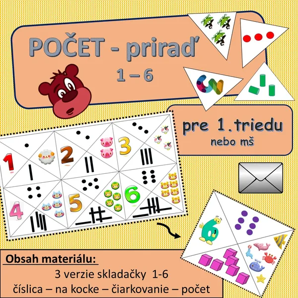 počet do 6 - priradenie
