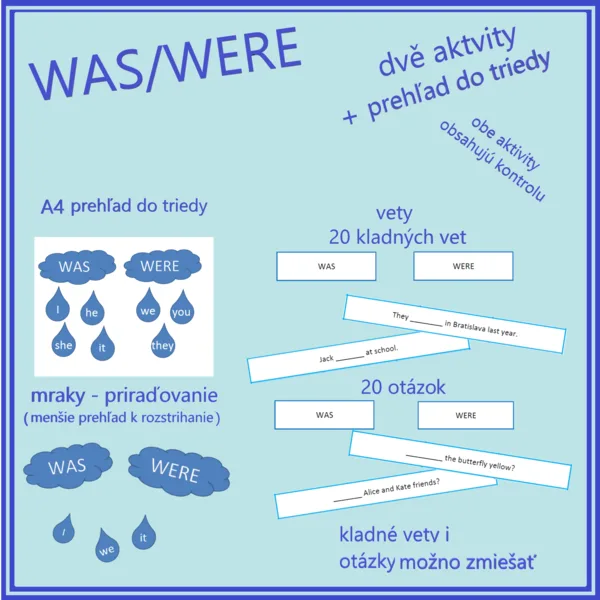 Was / were - 2 aktivity + prehľad do triedy