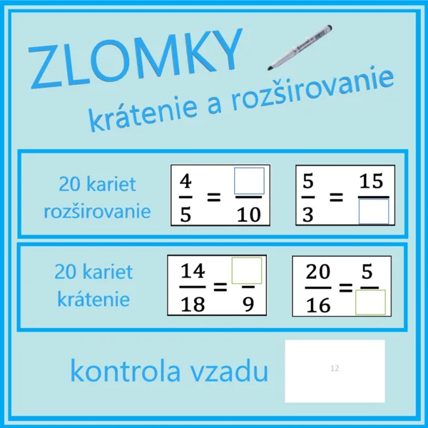 Zlomky - krátenie a rozširovanie