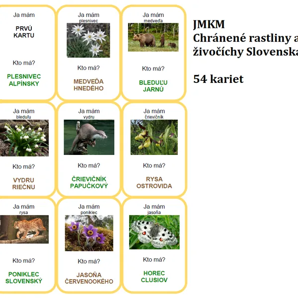 Ja mám, kto má? - Chránené rastliny a živočíchy Slovenska