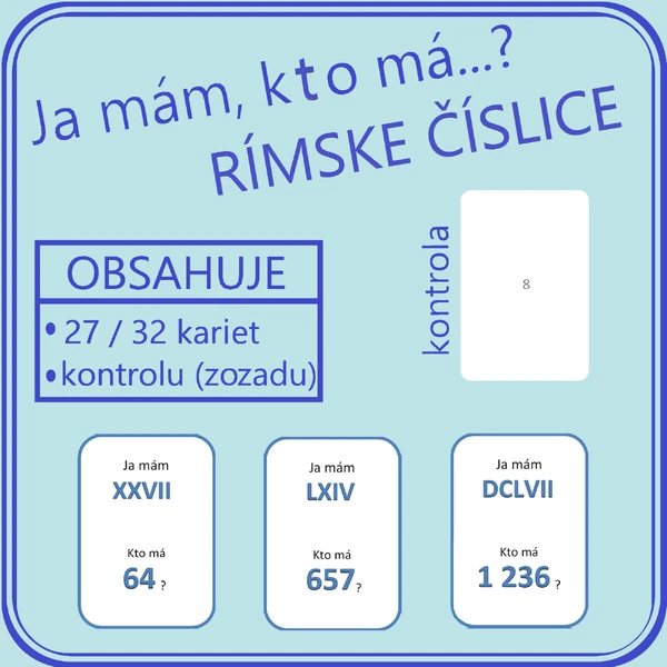 Ja mám, kto má ...? rímske číslice