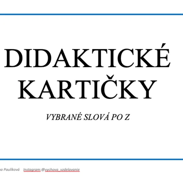 Vybrané slová po Z + slovné druhy_didaktické kartičky