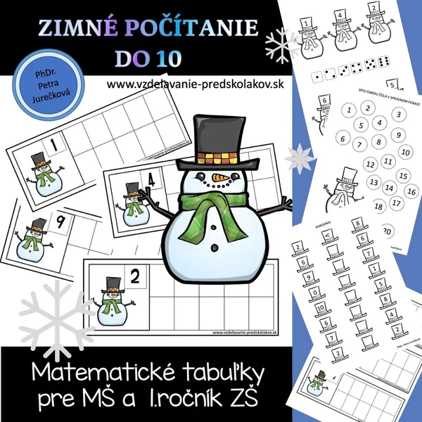 Zimné počítanie so snehuliakom