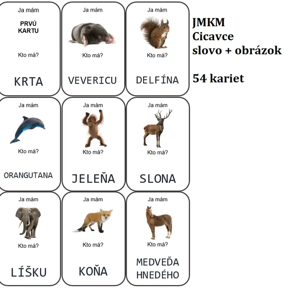 Ja mám, kto má? - CICAVCE - súbor 3 hier