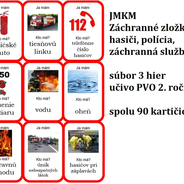 Ja mám, kto má? - Záchranné zložky - POLÍCIA, HASIČI, ZÁCHRANÁRI