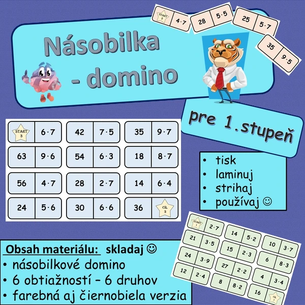 násobenie - domino