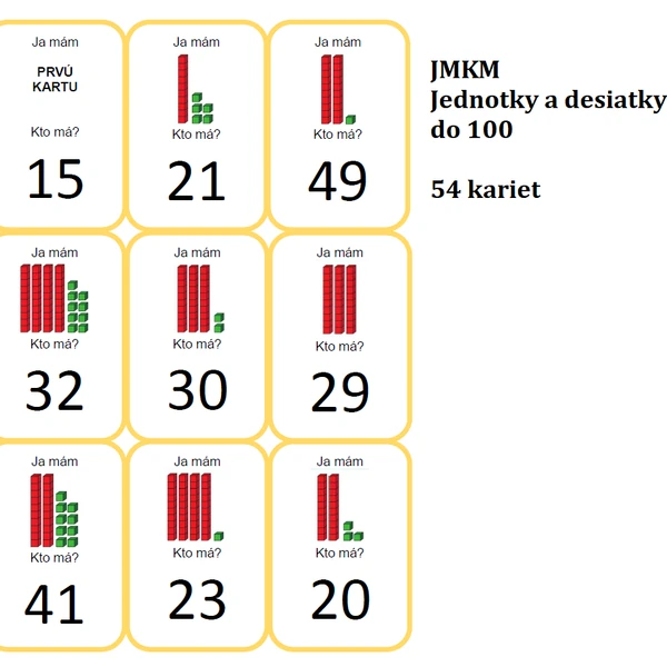 Ja mám, kto má? - Jednotky a desiatky s názorom