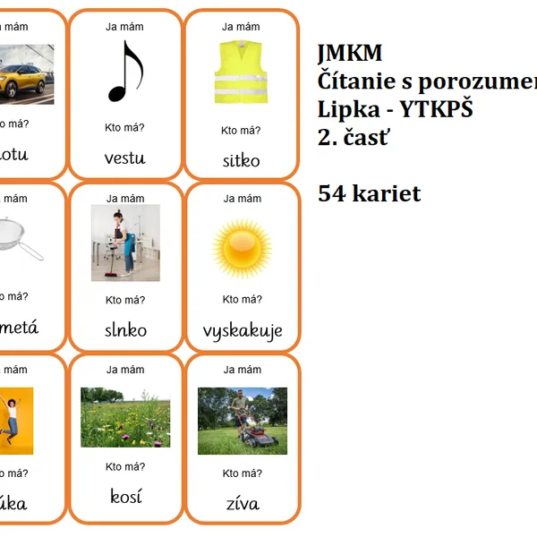 Ja mám, kto má? - Čítanie s porozumením - šlabikár LIPKA - YTKPŠ 2. časť
