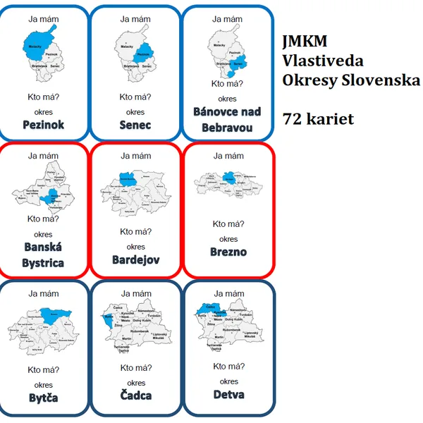 Ja mám, kto má? - Okresy Slovenska