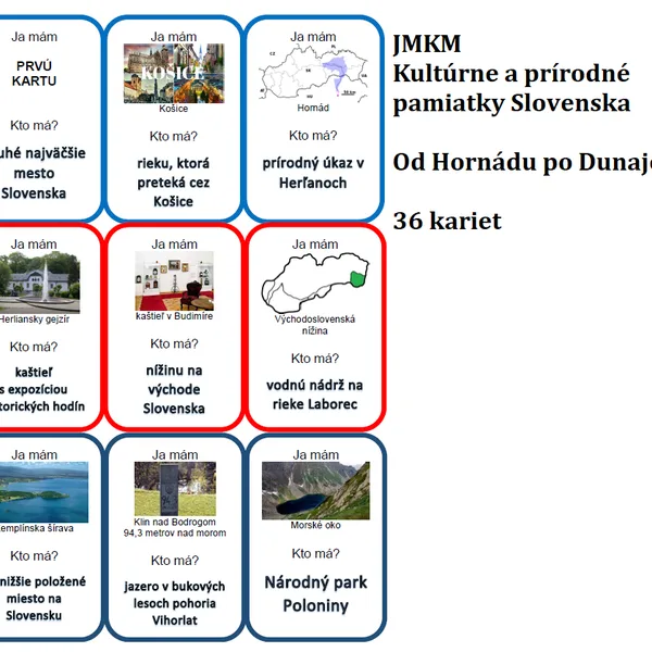 Ja mám, kto má? - Od Hornádu po Dunajec (kultúrne a prírodné pamiatky Slovenska)