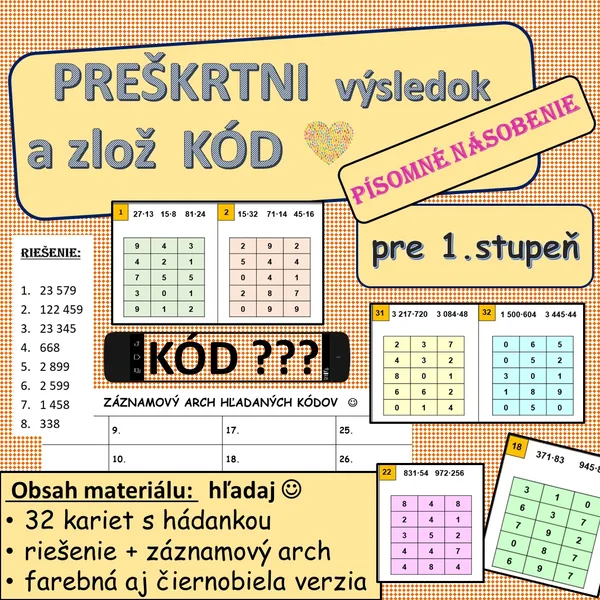 Preškrtni výsledok a zlož kód 1
