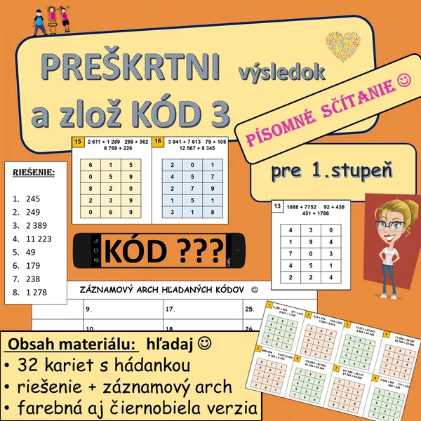 Preškrtni výsledok a zlož kód 3