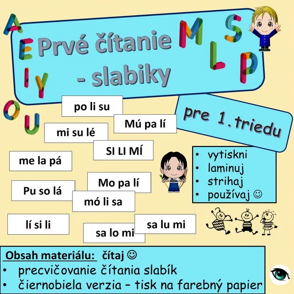 prvé čítanie - slabiky