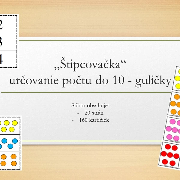 "Štipcovačka" - určenie počtu guličiek do 10
