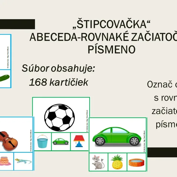 "Štipcovačka" - obrázok s rovnakým začiatočným písmenom