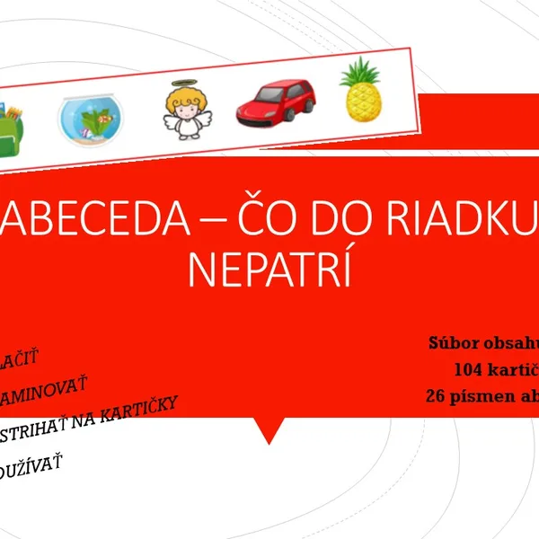 Čo do riadku nepatrí - Abeceda