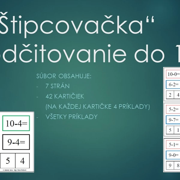 "Štipcovačka" - odčitovanie do 10