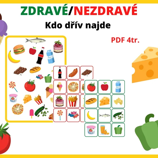 Kto skôr nájde - zdravé a nezdravé jedlo