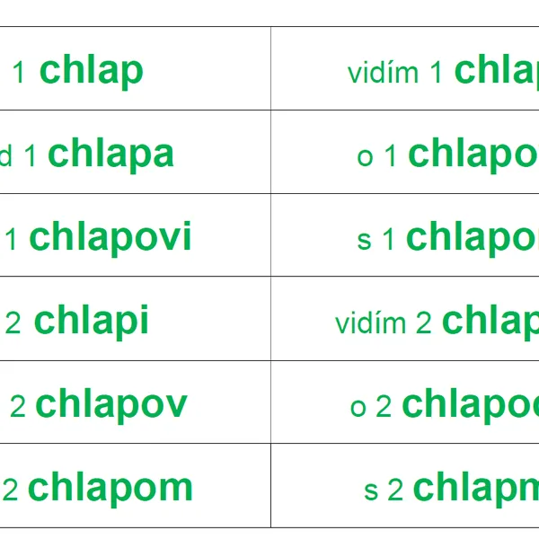 Podstatné mená - PÁDY PODSTATNÝCH MIEN