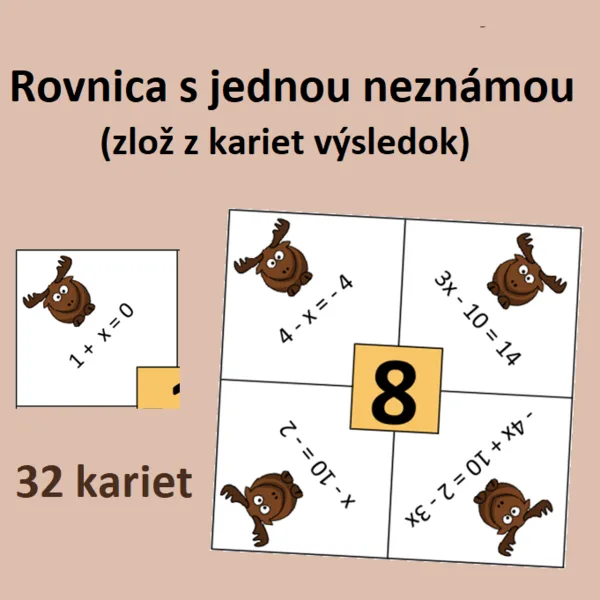 Rovnica s jednou neznámou (zlož z kariet výsledok) 