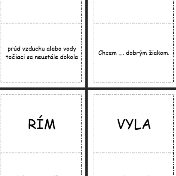 DOMINO - CHYTÁKY medzi vybranými slovami