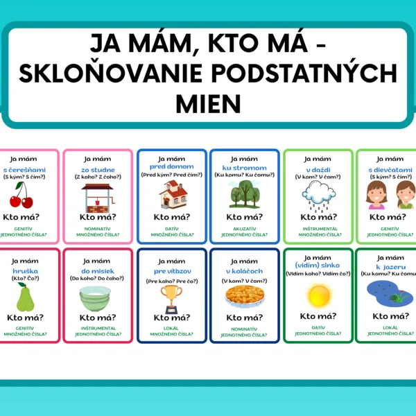 JA MÁM, KTO MÁ - SKLOŇOVANIE PODSTATNÝCH MIEN