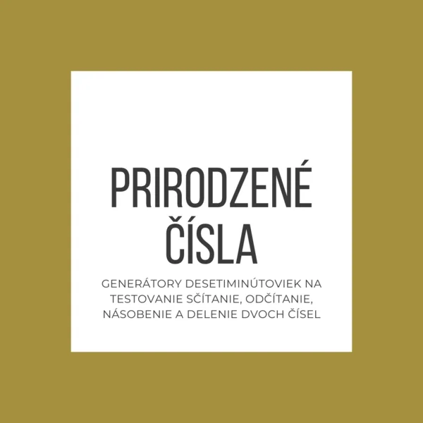 Generátor testov - prirodzené čísla