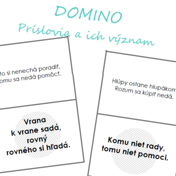 DOMINO - Príslovia a ich význam