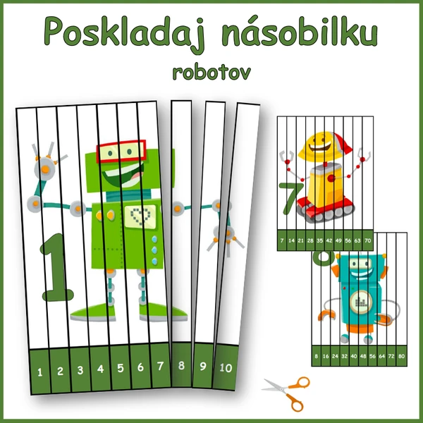Poskladaj násobilku ROBOTOV