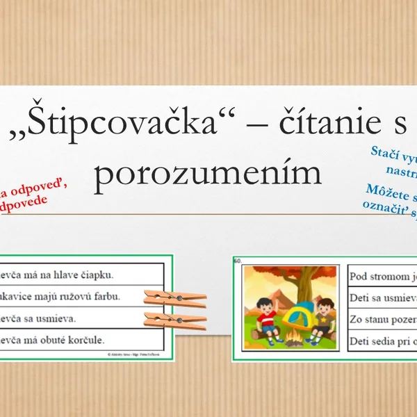 "Štipcovačka" - čítanie s porozumením