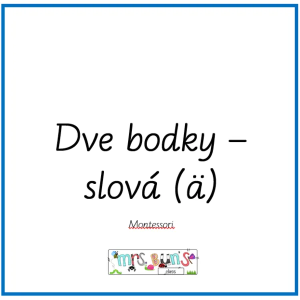 Rozlišovacie znamienka - ä (dve bodky)