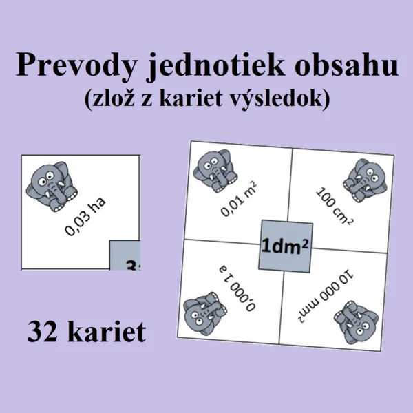 Prevody jednotiek OBSAHU (zlož z kariet výsledok)