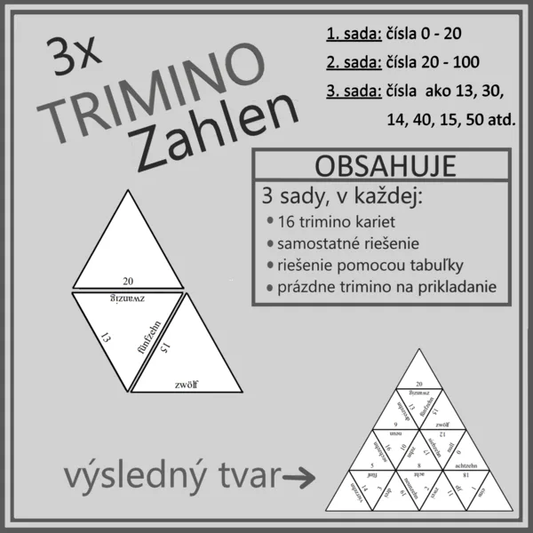 TRIMINO - Zahlen (3x trimino)