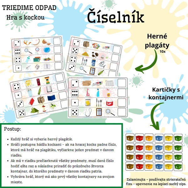 Triedime odpad: Číselník (Hra s kockou)