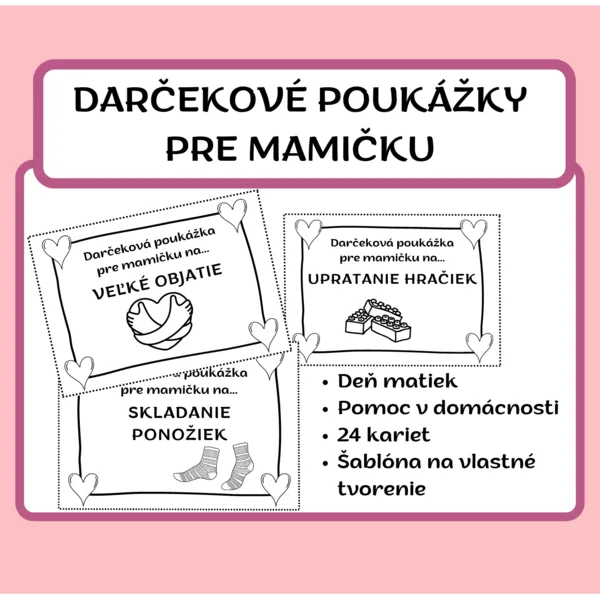 Darčekové poukážky pre mamičku