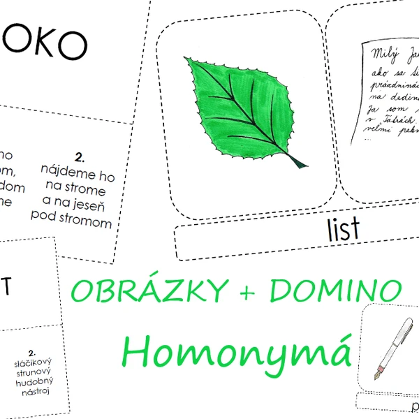 HOMONYMÁ - obrázky a domino