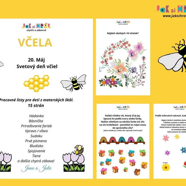 VČELA - pracovné listy pre děti 