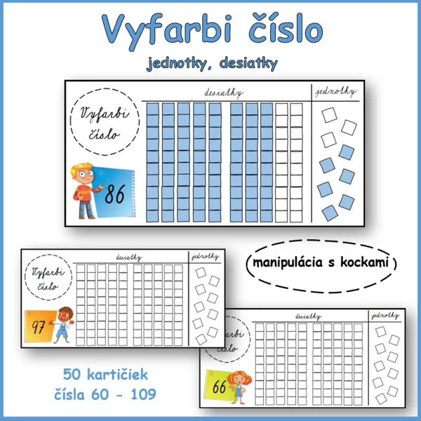 Vyfarbi číslo od 60 (jednotky, desiatky)