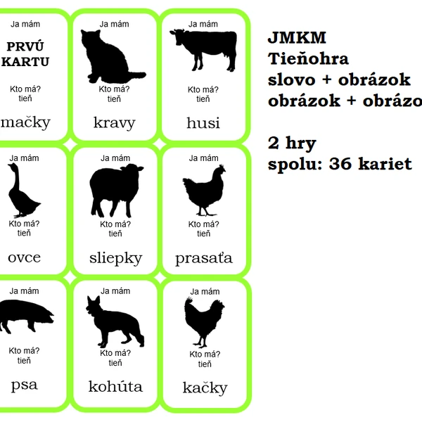 Ja mám, kto má? - Tieňohra - Živočíchy (2 hry)