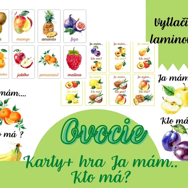 Ovocie (Karty + hra: Ja mám... Kto má?)