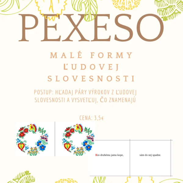 PEXESO - Malé formy ľudovej slovesnosti