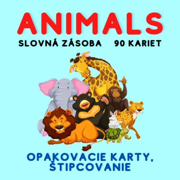 Animals: opakovacie karty k anglickej slovnej zásobe