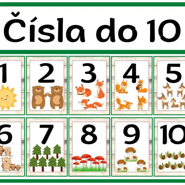 Čísla do 10 - výzdoba v téme LES